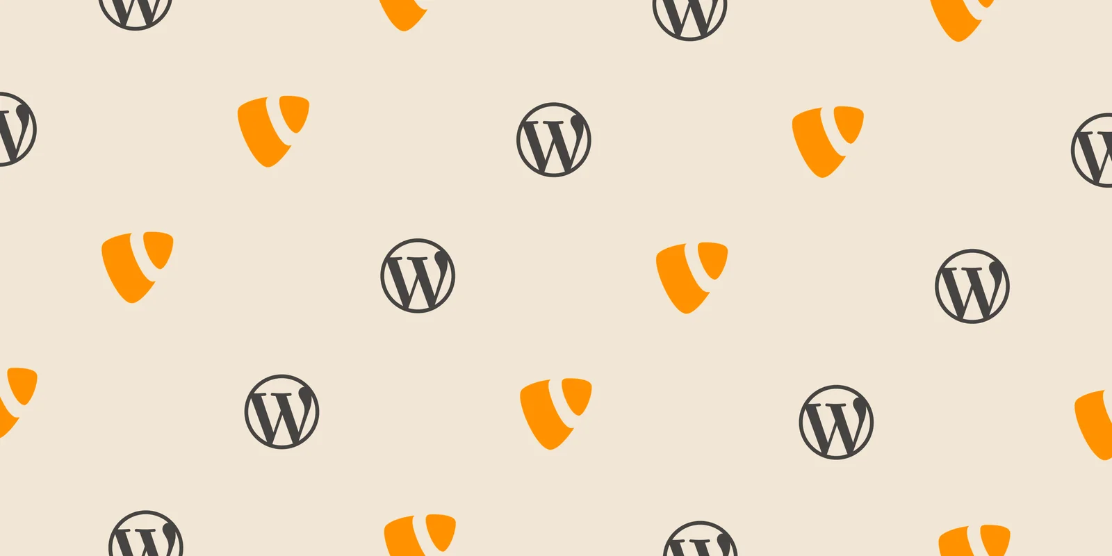 WordPress- und TYPO3-Logo vor hellorangem Hintergrund